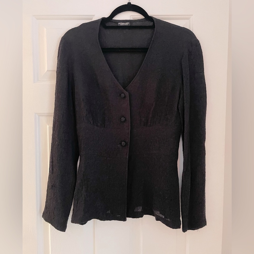 Black Philippe Adec vintage evening jacket or cardigan sweater - 6
